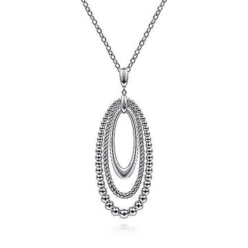 Sterling Silver Bujukan Oval Pendant